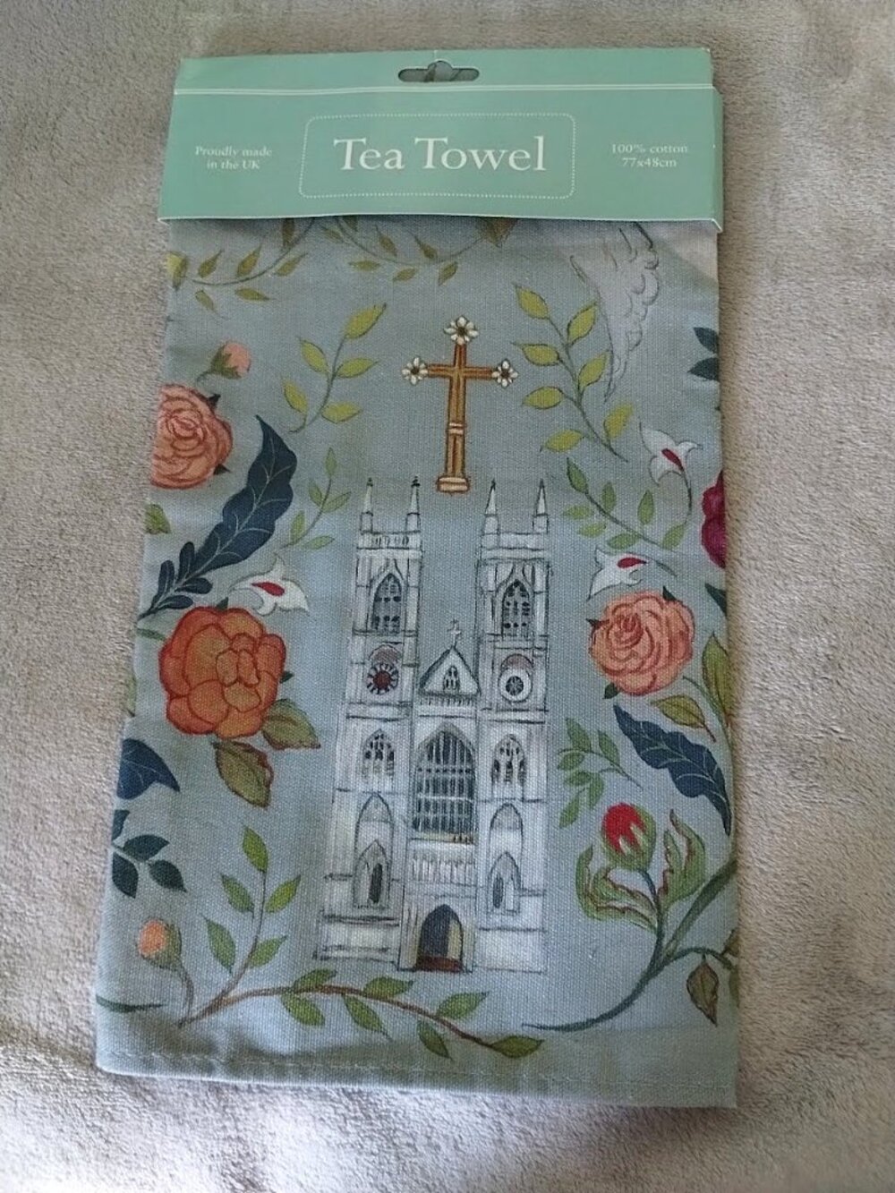 Tea Towel Westminster Abbey 100% Cotton 30”x19” Rah Rivers